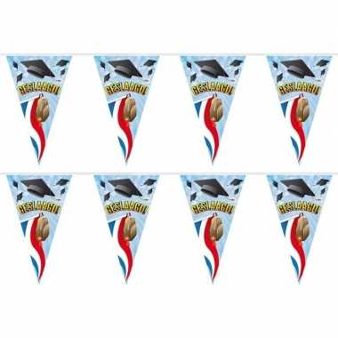 2x geslaagd/afgestudeerd vlaggenlijnen/slingers tas 10 m