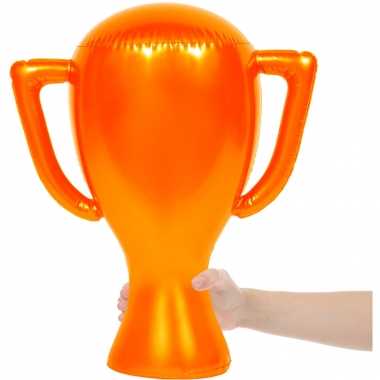 3x oranje opblaasbare cup 45 cm oranje artikelen