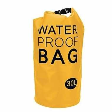 Gele waterdichte tas 30 liter