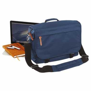 Handige laptoptas navy blauw