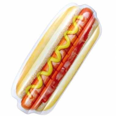 Opblaasbaar hotdog luchtbed 200 x 80 cm