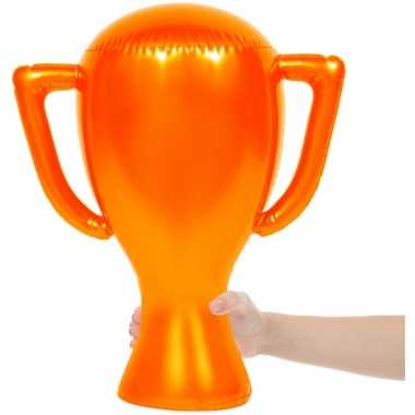 Oranje opblaasbare cup 45 cm
