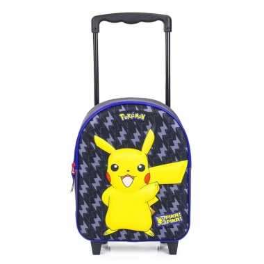 Pikachu 3d handbagage reiskoffer/trolley 31 cm voor kinderen