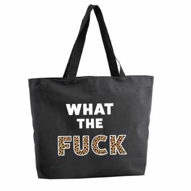 What the fuck shopper tas zwart 47 cm