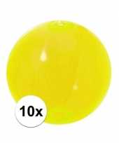 10x opblaasbare strandbal neon geel 30 cm