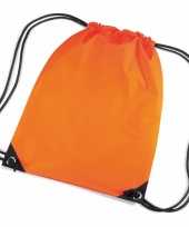 10x stuks oranje gymtas gymtasjes met rijgkoord 45 x 34 cm