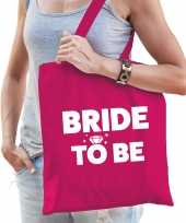 1x bride to be vrijgezellenfeest tasje roze goodiebag dames