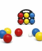 1x jeu de boules sets met 6 gekleurde ballen in draagtas