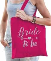 1x vrijgezellenfeest bride to be tasje roze zilver goodiebag dames