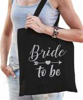 1x vrijgezellenfeest bride to be tasje zwart zilver goodiebag dames