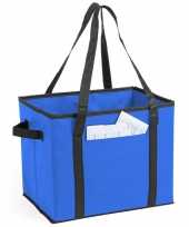 2x stuks auto kofferbak kasten organizer tassen blauw vouwbaar 34 x 28 x 25 cm