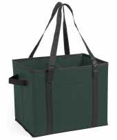 2x stuks auto kofferbak kasten organizer tassen groen vouwbaar 34 x 28 x 25 cm