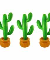 3x stuks opblaasbare cactus 87 cm feestartikelen