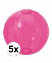 5x opblaasbare strandbal fel roze 30 cm