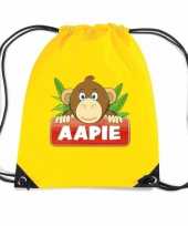 Aapie het aapje rugtas gymtas geel voor kinderen