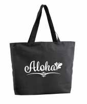 Aloha shopper tas zwart 47 cm