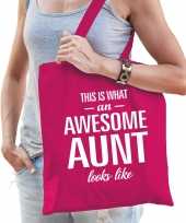 Awesome aunt tante cadeau tas roze voor dames