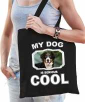 Berner sennen honden tasje zwart volwassenen en kinderen my dog serious is cool kado boodschappent 10254077
