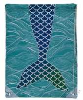 Blauwe golven gymtasje met zeemeerminnen staart