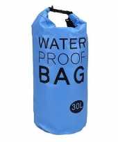 Blauwe waterdichte tas 30 liter