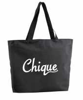 Chique shopper tas zwart 47 cm