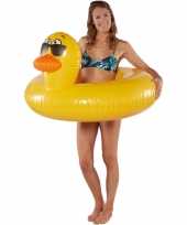 Gele eend opblaasbare zwemband zwemring 101 cm kids speelgoed