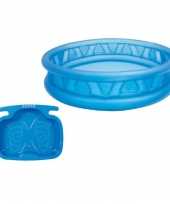 Intex rond opblaasbaar zwembad 188 cm blauw met voetenbadje
