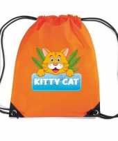 Kitty cat katten rugtas gymtas oranje voor kinderen