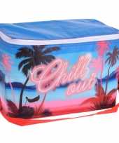 Kleine koeltas voor lunch tropical blauw 32 x 16 x 22 cm 10 liter