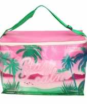 Kleine koeltas voor lunch tropical roze 32 x 16 x 22 cm 10 liter