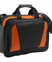 Laptop tas oranje zwart 40 cm