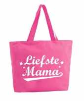Liefste mama shopper tas fuchsia roze 47 cm