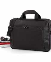 Luxe werktas laptoptas zwart 41 x 30 cm