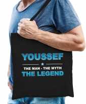Naam cadeau tas youssef the legend zwart voor heren