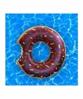 Opblaasbare chocolade donut xxl zwemband 122 cm