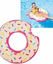 Opblaasbare roze donut xl zwemband 107 cm