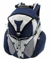 Reis rugzak rugtas blauw wit inclusief regenhoes 53 cm