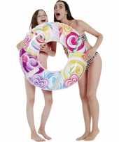 Roze snoepjes print opblaasbare zwemband zwemring 76 cm kids speelgoed