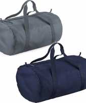 Set van 2x kleine sport draag tassen 50 x 30 x 26 cm donkerblauw en grijs