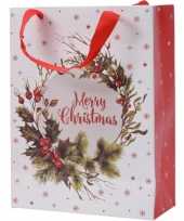 Set van 3x stuks kerstmis cadeautassen xxl 72 cm kerstkrans