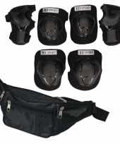 Set van heuptasje zwart 29 cm en valbescherming maat m 6 tot 8 jaar