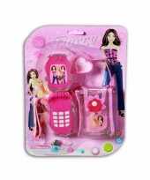 Speelgoed mobiel roze met tasje