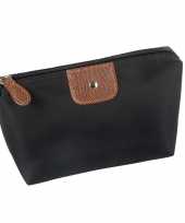 Toilet make up opberg tas zwart 17 cm voor heren dames