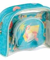 Toilettas make up tassen set eenhoorn unicorn voor kinderen