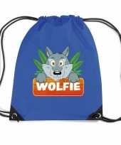 Wolfie de wolf rugtas gymtas blauw voor kinderen