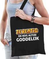 Zeventig en goddelijk verjaardag cadeau tas 70 jaar zwart voor dames