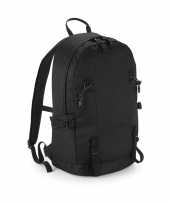 Zwarte rugzak rugtas voor wandelaars backpackers 20 liter