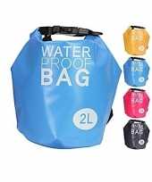 Zwarte waterdichte tas 2 liter